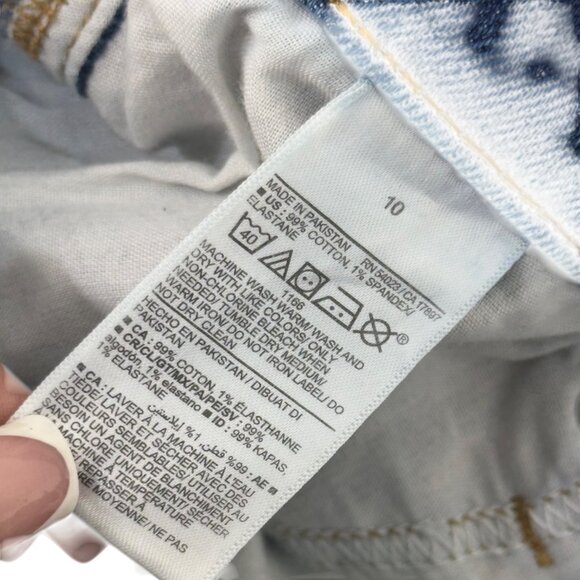 Old Navy Womens Distressed Denim High Rise Shorts Size 10 Sky-Hi A-Line - Picture 3 of 9